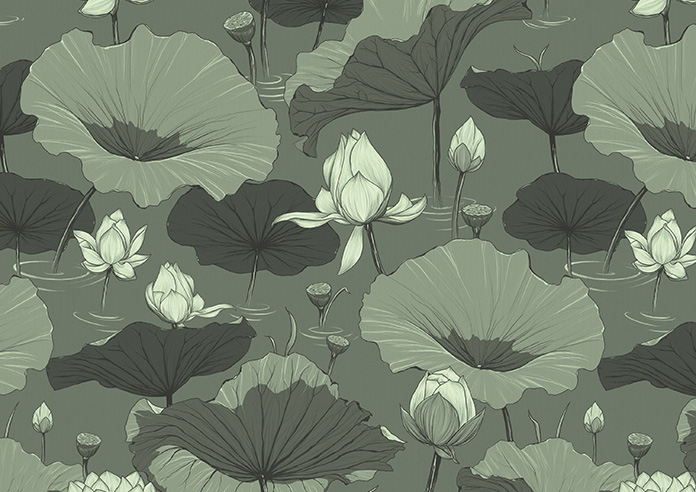 Lotus, Green Tea - Roller Blind - Image 6